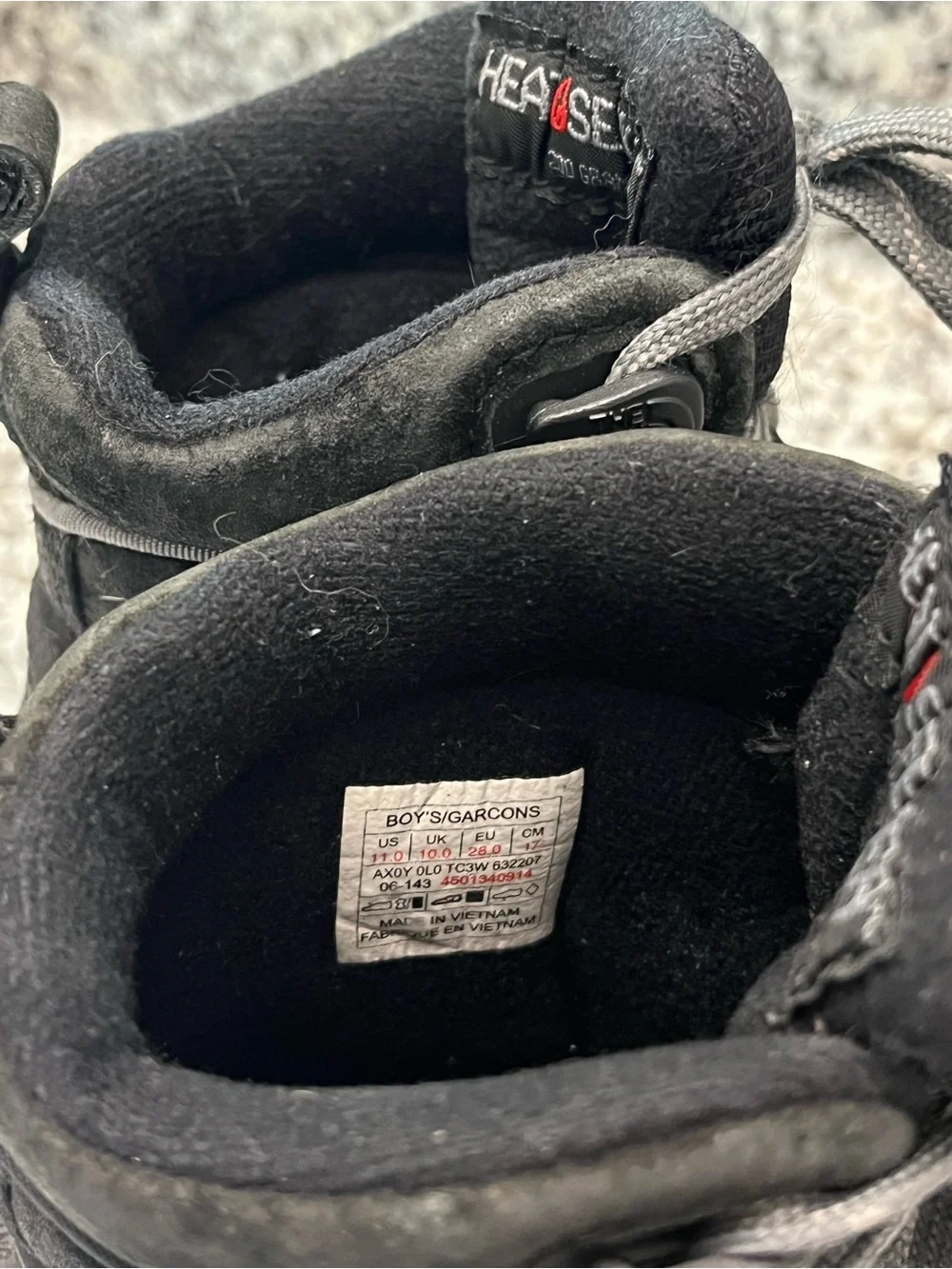 The North Face Black and Gray Kids Winter Boots
